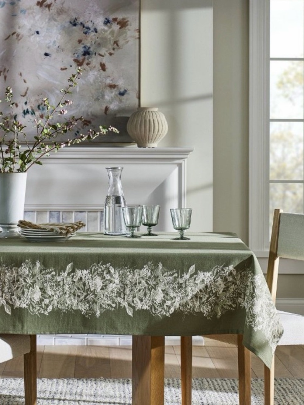 60”x120” Threshold Floral Tablecloth NEW